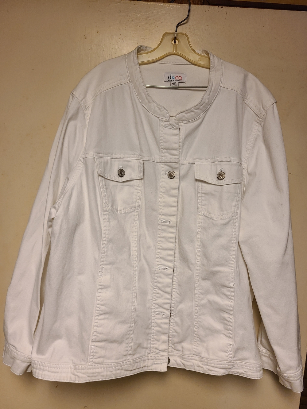 White Women's Button-Front Jean Jacket